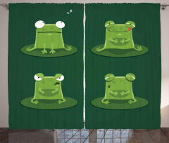Frogs in Pond Lily Pad Curtain