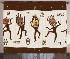 Cartoon Primitive Native Curtain