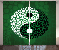 Ying Yang Green Harmony Curtain