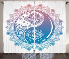 Ying Yang Mandala Asian Curtain