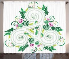 Celtic Curved Lines Art Curtain