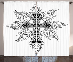 Gothic Flames Shape Curtain