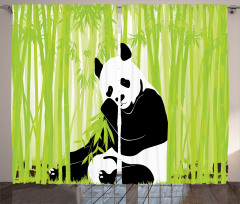 Panda in Bamboo Forest Curtain