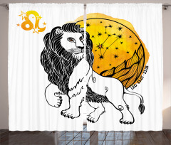 Zodiac Leo Art Curtain