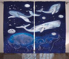 Space Universe Planet Curtain