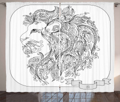 Zodiac Leo Lion Sign Curtain