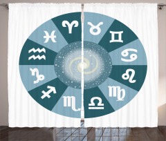 Zodiac Universe Signs Curtain