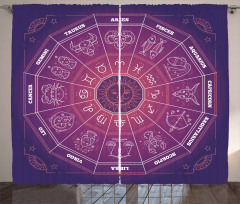 Colorful Astrology Signs Curtain