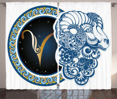 Astrology Aries Sign Curtain