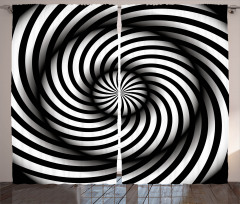 Black and White Swirl Curtain