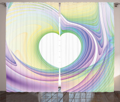 Heart Colorful Curtain