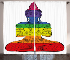 Sitting Rainbow Meditation Curtain