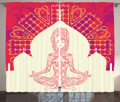 Mandala Meditation Girl Curtain