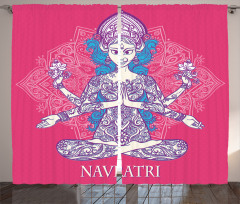 Yoga Mandala Girl Curtain