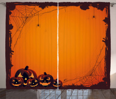 Halloween Pumpkin Scary Curtain