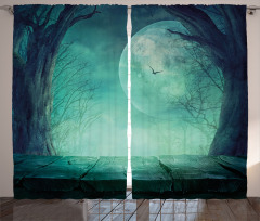 Spooky Forest Halloween Curtain