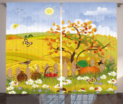 Autumn Garden Daisies Curtain