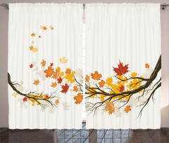 Seasonal Tree Branches Autumn Curtain