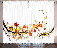 Autumn Tree Branches Curtain