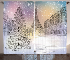 Winter Day at Paris Curtain