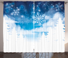Snowflakes and Stars Curtain