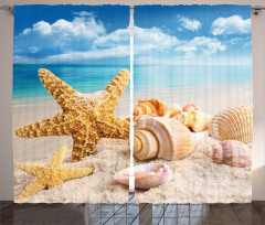 Shells on Tropic Beach Curtain