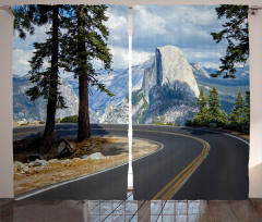 Mountain Road Landscape Curtain