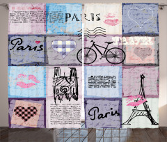 Eiffel Tower Love Letter Curtain