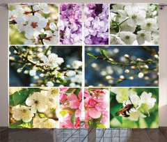 Spring Scenery Collage Curtain