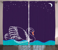 Floating Swan Waves Curtain