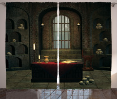 Mystical Room Skulls Curtain