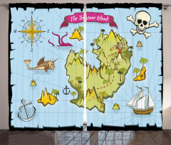 Treasure Island Skull Curtain
