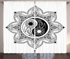 Boho Mandala Sign Curtain