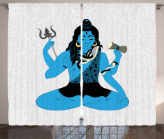 Mystic Figure in Yoga Pose Curtain