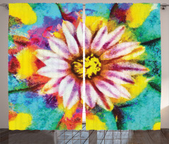 Petal Floral Print Art Curtain