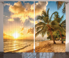 Exotic Sandy Beach Curtain