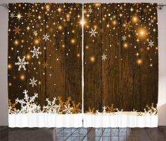 Wood and Snowflakes Curtain