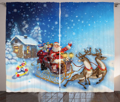 Santa in Sleigh Toys Curtain