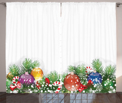 Xmas Tree Ornaments Curtain