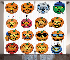 Pumpkin Emoji Curtain