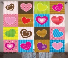 Love Heart Patchwork Curtain