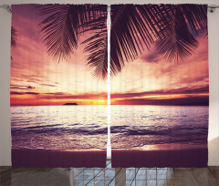 Sunset Ocean Waves Curtain