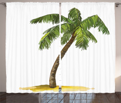 Cartoon Palm Trees Curtain
