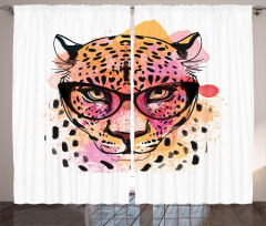 Modern Hipster Leopard Curtain