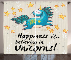 Words Happiness Kids Curtain