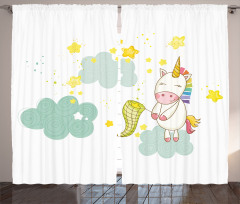 Unicorn Fairies Print Curtain