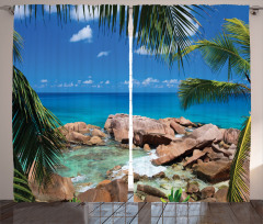 Palm Tree Coastline Curtain