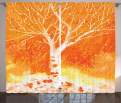 Leafless Tree Autumn Curtain