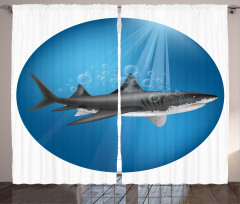 Shark Underwater Hunter Curtain