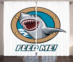 Feed Me Words Shark Curtain